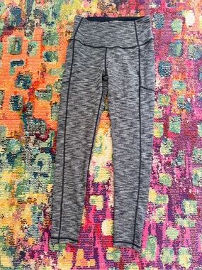 Gray Space-Dye High-Waist Performance Leggings